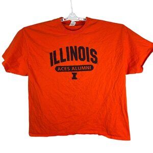 Gildan Heavy Cotton Illinois Aces Alumni Graphic T-Shirt Size 2XL Orange
